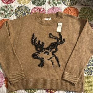 Anthropologie deer sweater - small